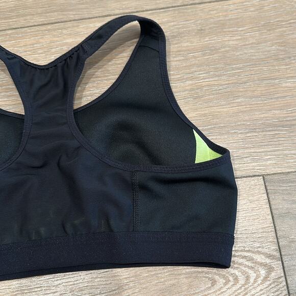 NIKE‎ Black Neon Yellow Dri-Fit Mesh Racerback Foam Padded Sports Bra Size Small - Picture 6 of 9